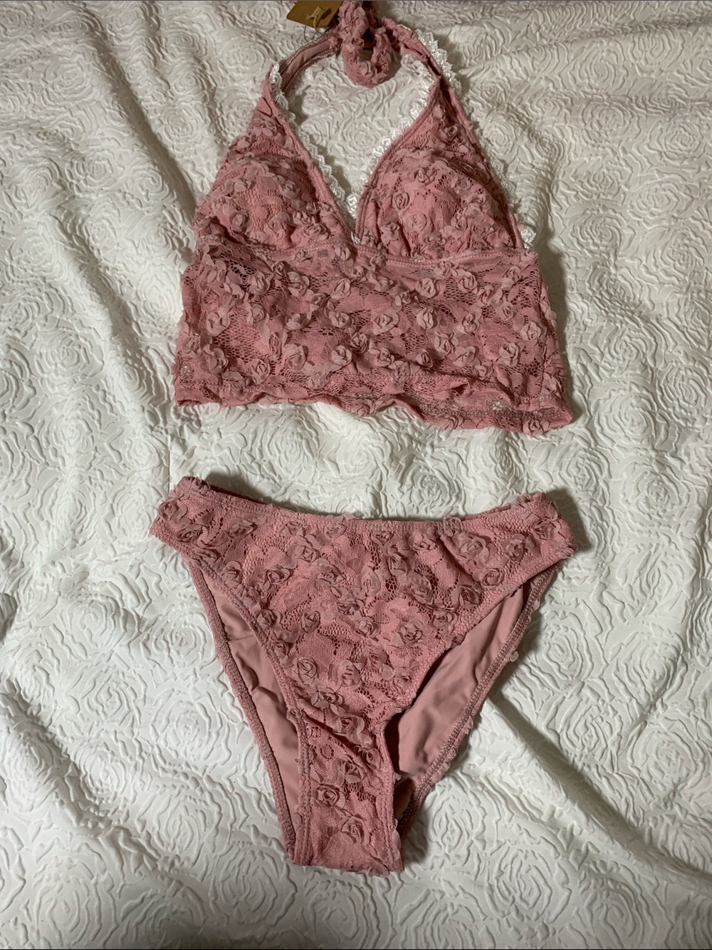 NWT SAMIOL Halter Lace Bikini Set, Size S